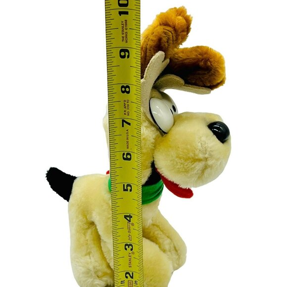 Odie Dog Garfield with Reindeer Antlers Scarf Plush 10 inches Christmas Vintage - Picture 6 of 7